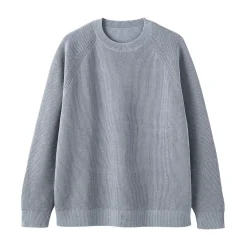 Pulls Et Cardigans|Hoodies Et Sweatshirts^Muji Pull à col ras du cou en tricot gaufré de coton mélangé pour homme