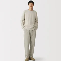 Pulls Et Cardigans|Hoodies Et Sweatshirts^Muji Pull à col ras du cou en tricot gaufré de coton mélangé pour homme