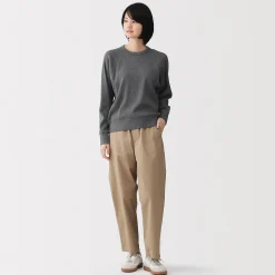 Hoodies Et Sweatshirts|Hauts Et T‐Shirts^Muji Pull à col rond en coton biologique tricoté gaufré pour femme