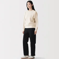 Hoodies Et Sweatshirts|Hauts Et T‐Shirts^Muji Pull à col rond en coton biologique tricoté gaufré pour femme