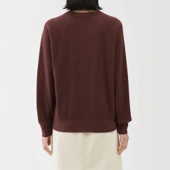 Hoodies Et Sweatshirts|Hauts Et T‐Shirts^Muji Pull à col rond en coton biologique tricoté gaufré pour femme