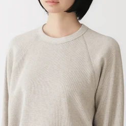 Hoodies Et Sweatshirts|Hauts Et T‐Shirts^Muji Pull à col rond en coton biologique tricoté gaufré pour femme