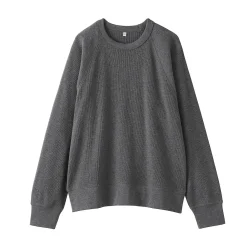 Hoodies Et Sweatshirts|Hauts Et T‐Shirts^Muji Pull à col rond en coton biologique tricoté gaufré pour femme