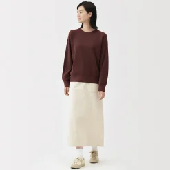 Hoodies Et Sweatshirts|Hauts Et T‐Shirts^Muji Pull à col rond en coton biologique tricoté gaufré pour femme