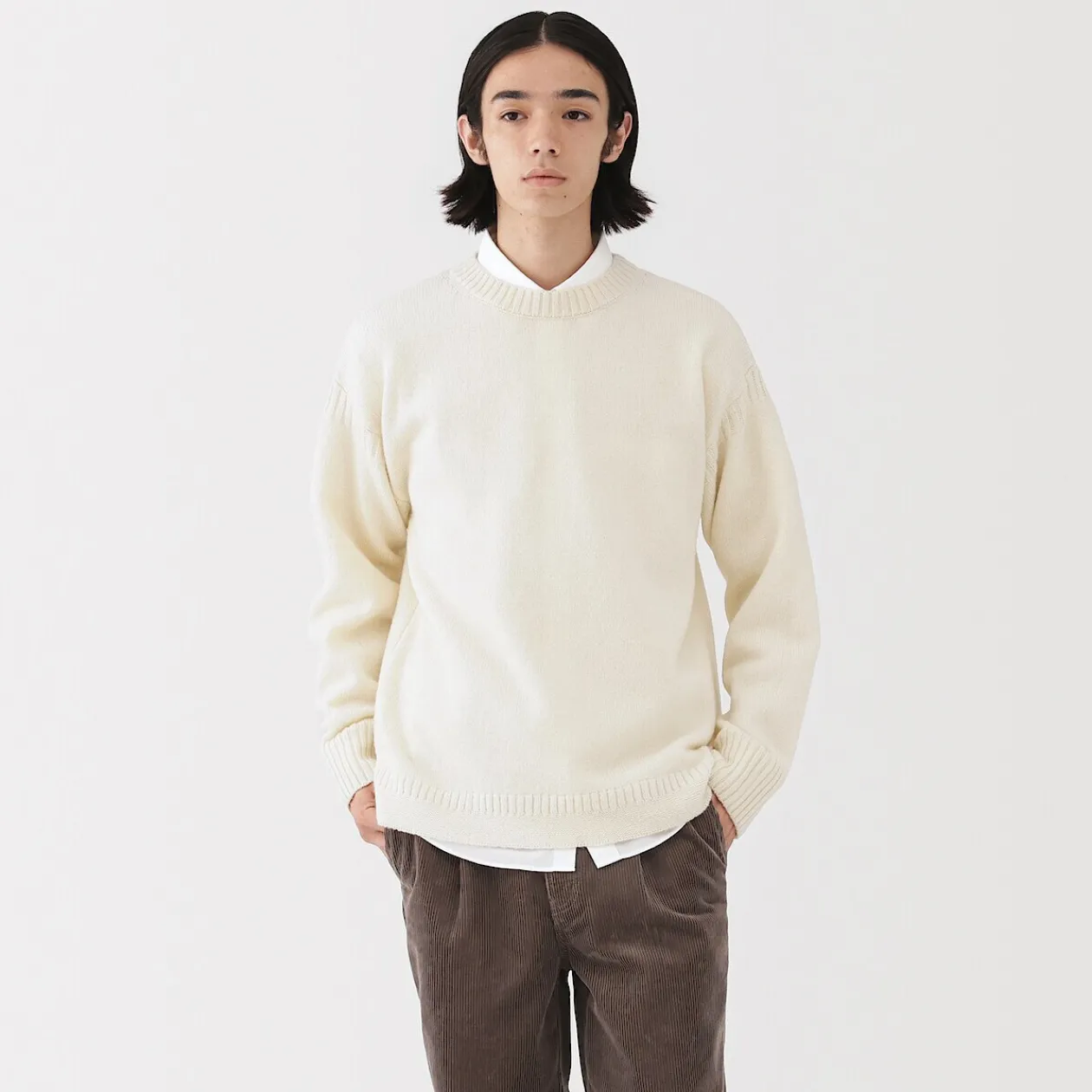 Pulls Et Cardigans^Muji Pull à col rond en laine des Andes à grosses mailles pour homme