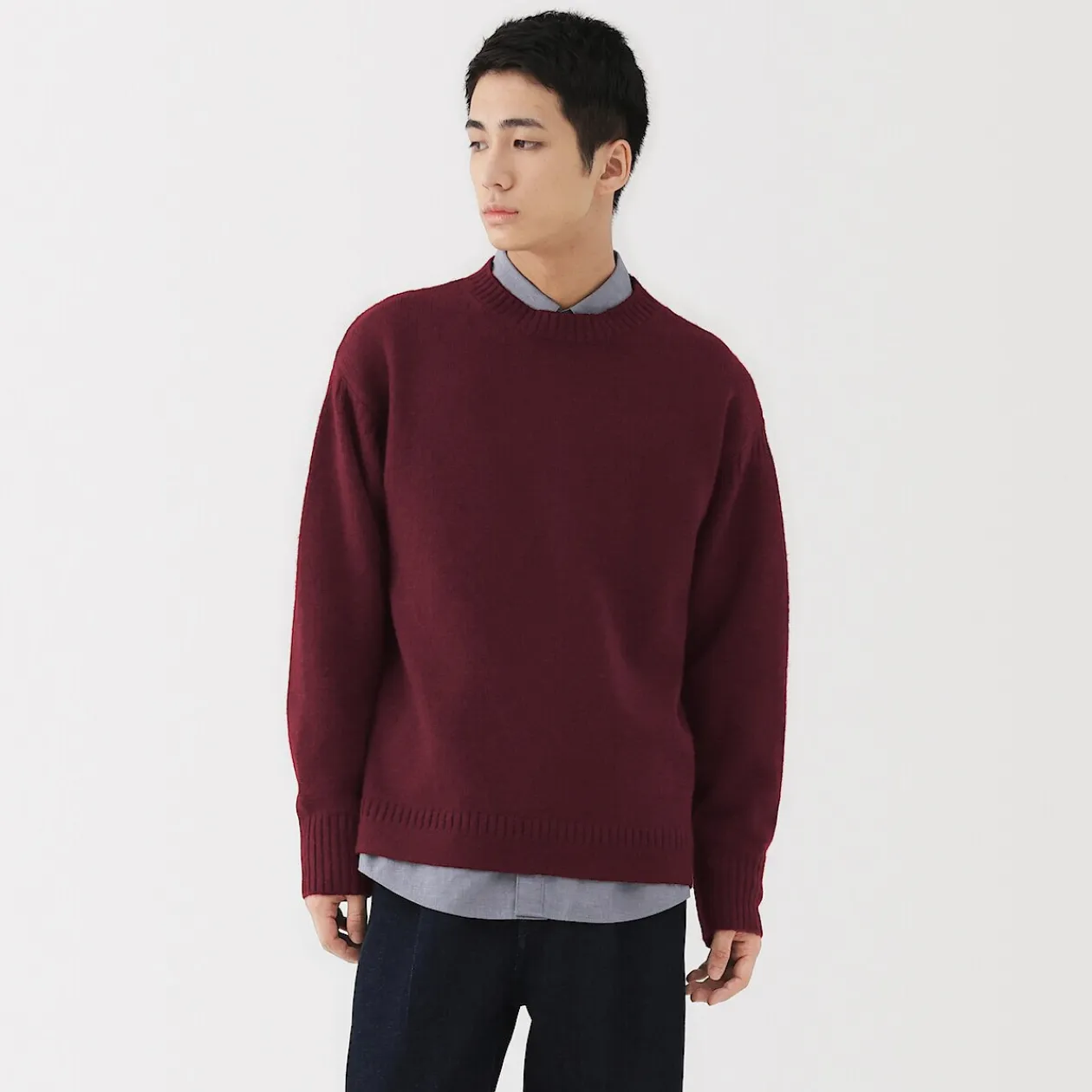 Pulls Et Cardigans^Muji Pull à col rond en laine des Andes à grosses mailles pour homme
