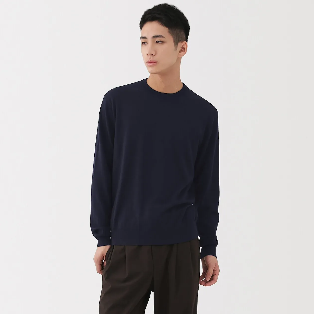 Pulls Et Cardigans^Muji Pull à col rond en laine tricot fin pour homme