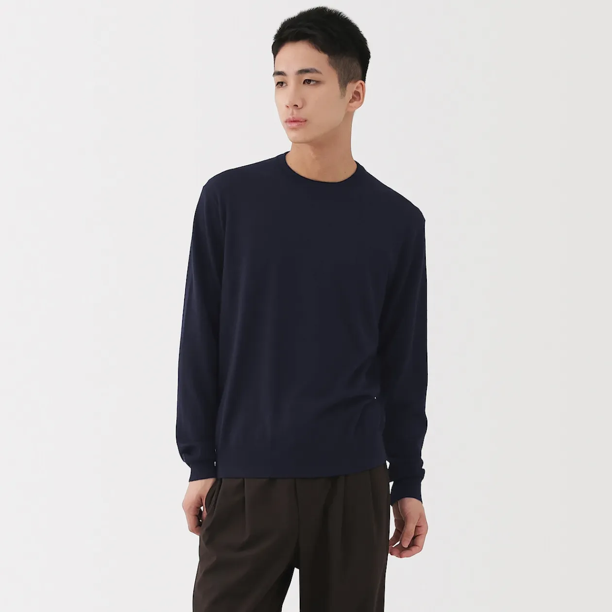 Pulls Et Cardigans^Muji Pull à col rond en laine tricot fin pour homme