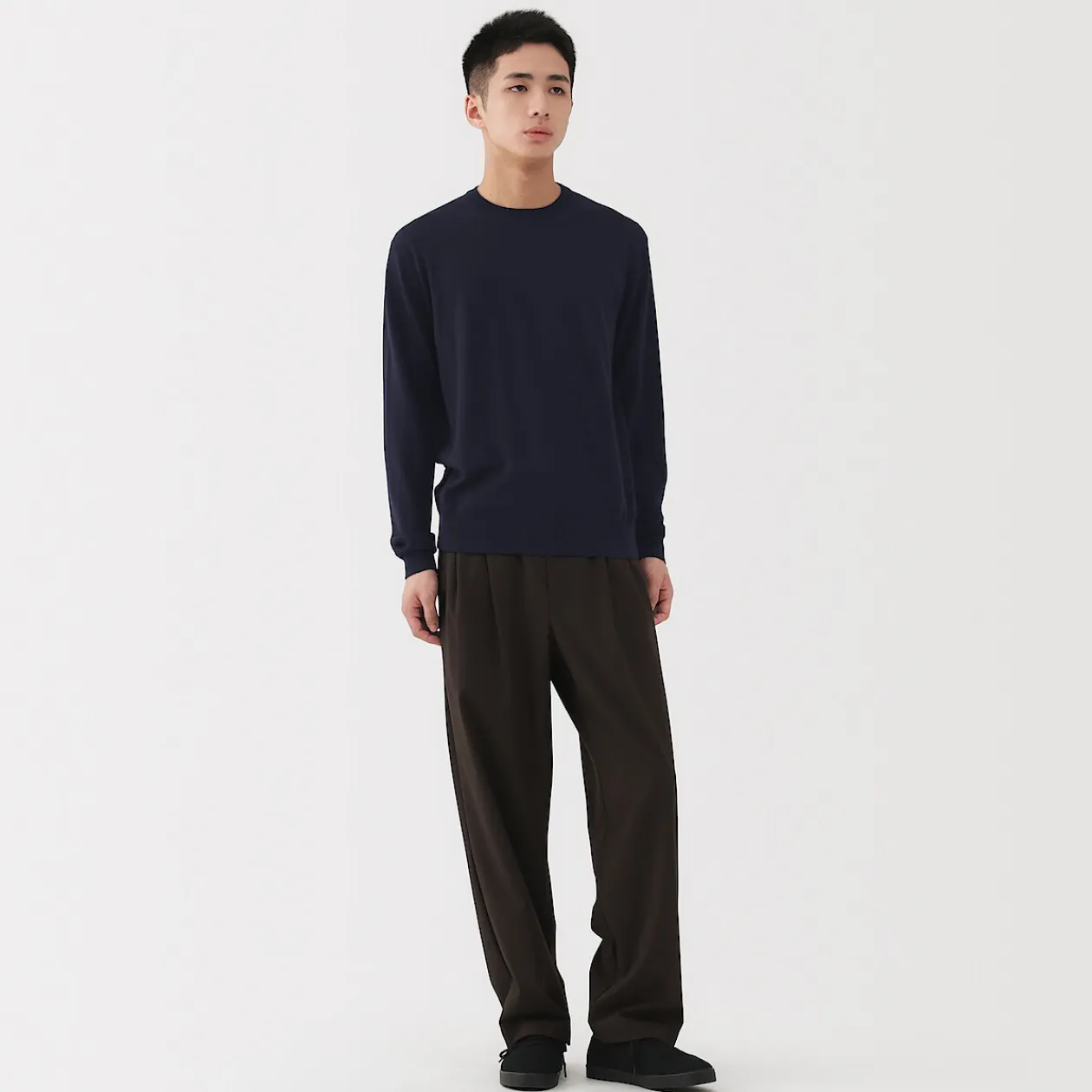 Pulls Et Cardigans^Muji Pull à col rond en laine tricot fin pour homme