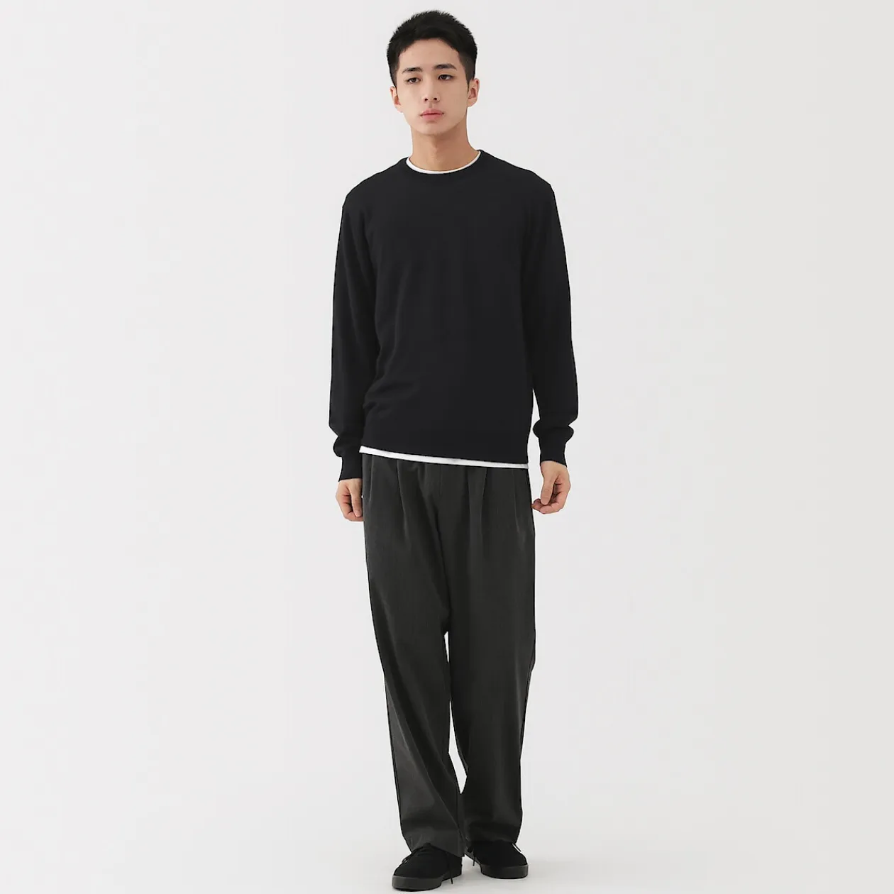 Pulls Et Cardigans^Muji Pull à col rond en laine tricot fin pour homme