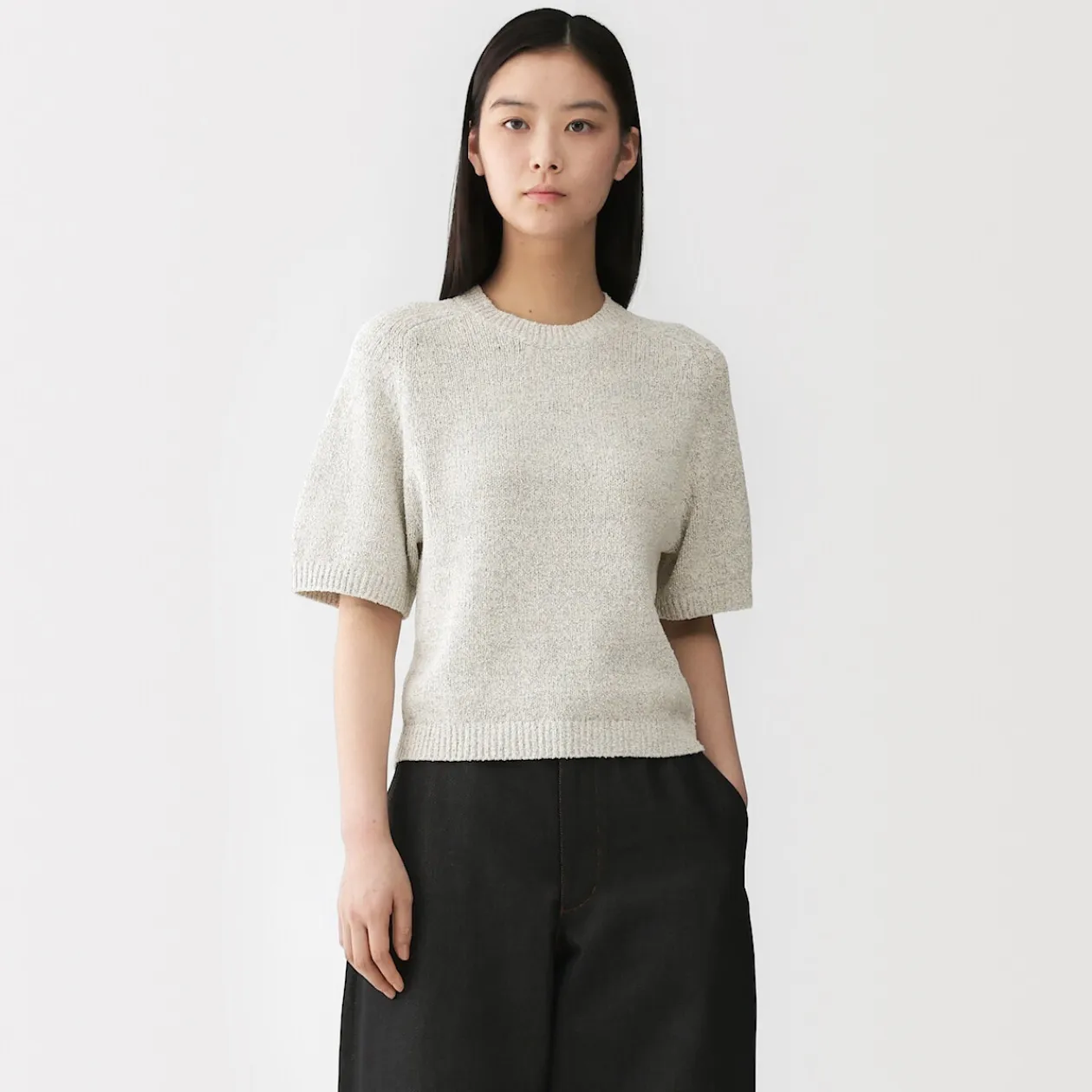 Pulls Et Cardigans^Muji Pull à manches mi-longues bouclé en mélange de coton pour femme