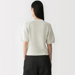 Pulls Et Cardigans^Muji Pull à manches mi-longues bouclé en mélange de coton pour femme