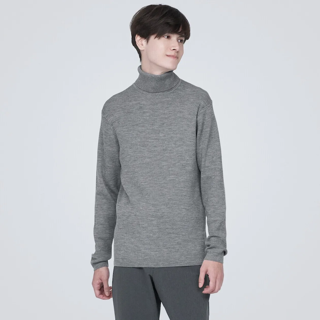 Pulls Et Cardigans^Muji Pull en laine côtelée col roulé homme