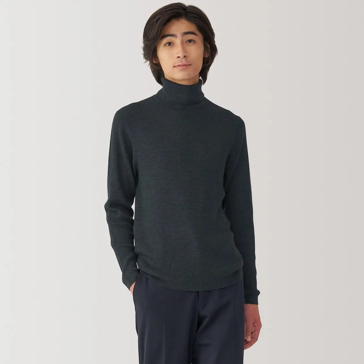 Pulls Et Cardigans^Muji Pull en laine côtelée col roulé homme