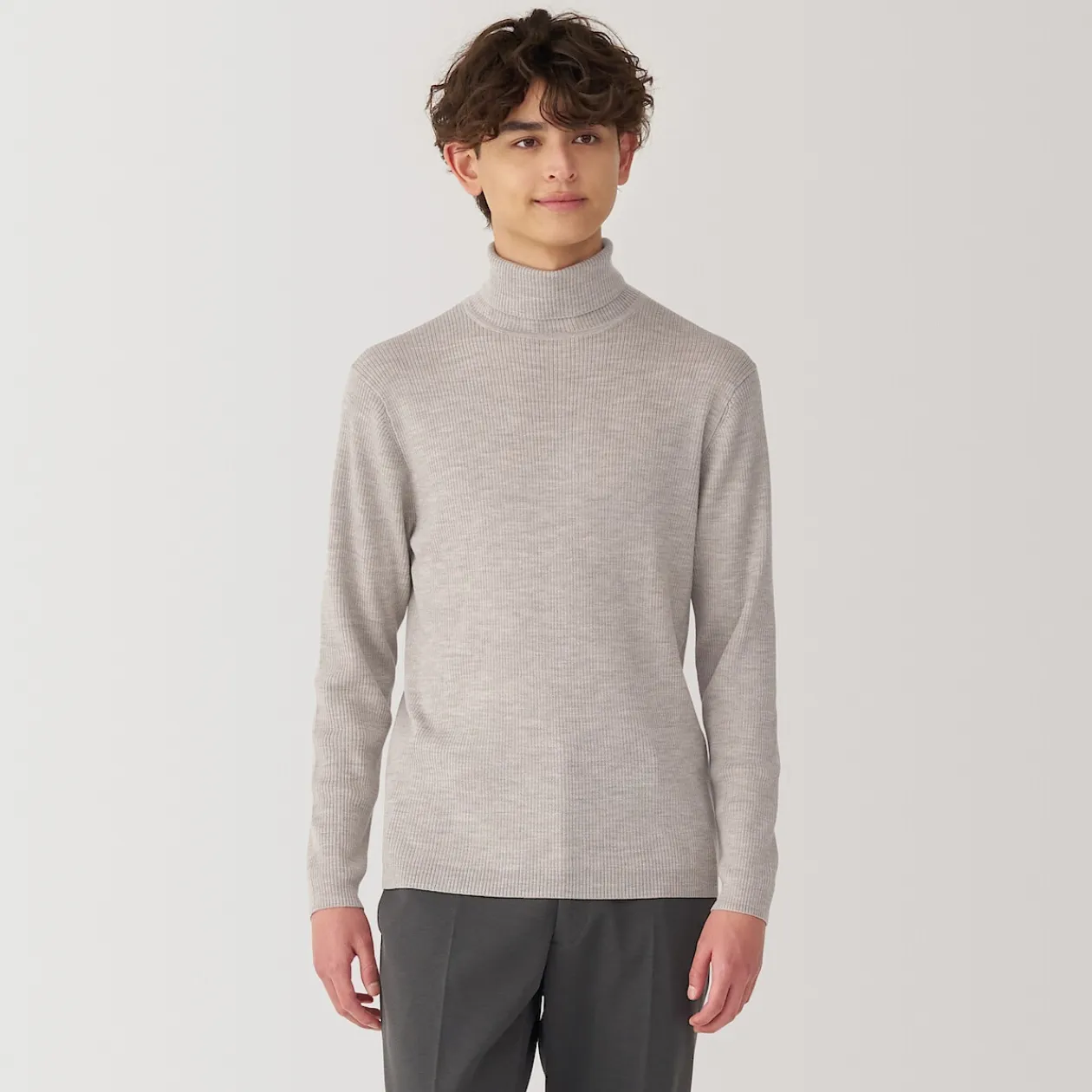 Pulls Et Cardigans^Muji Pull en laine côtelée col roulé homme