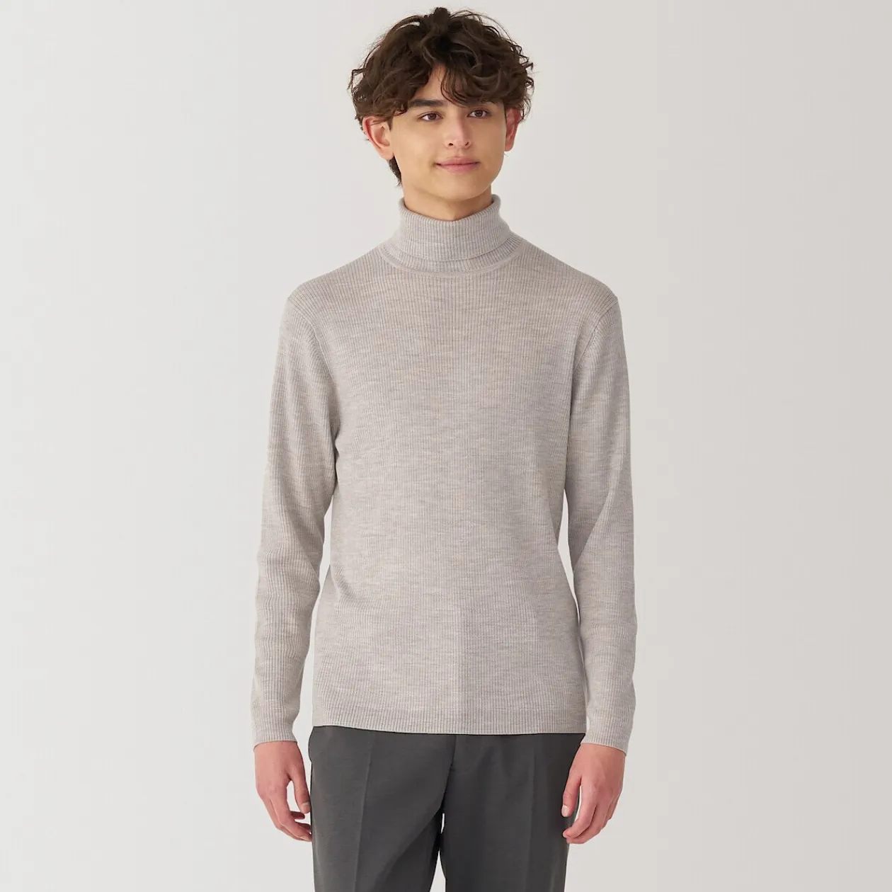 Pulls Et Cardigans^Muji Pull en laine côtelée col roulé homme