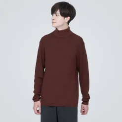 Pulls Et Cardigans^Muji Pull en laine côtelée col roulé homme