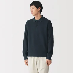 Pulls Et Cardigans^Muji Pull polo côtelé en mélange de coton pour homme