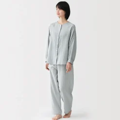 Pyjamas Et Vêtements D'Intérieur^Muji Pyjama en double gaze à pois dobby pour femme