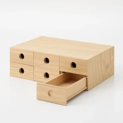 Rangements En Bois|Boîtes Et Rangement De Bureau^Muji Rangement en bois 6 tiroirs