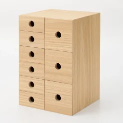 Rangements En Bois|Boîtes Et Rangement De Bureau^Muji Rangement en bois 6 tiroirs
