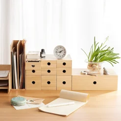 Rangements En Bois|Boîtes Et Rangement De Bureau^Muji Rangement en bois 6 tiroirs