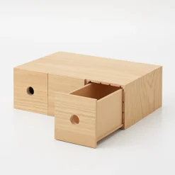 Rangements En Bois|Boîtes Et Rangement De Bureau^Muji Rangement en bois 3 tiroirs