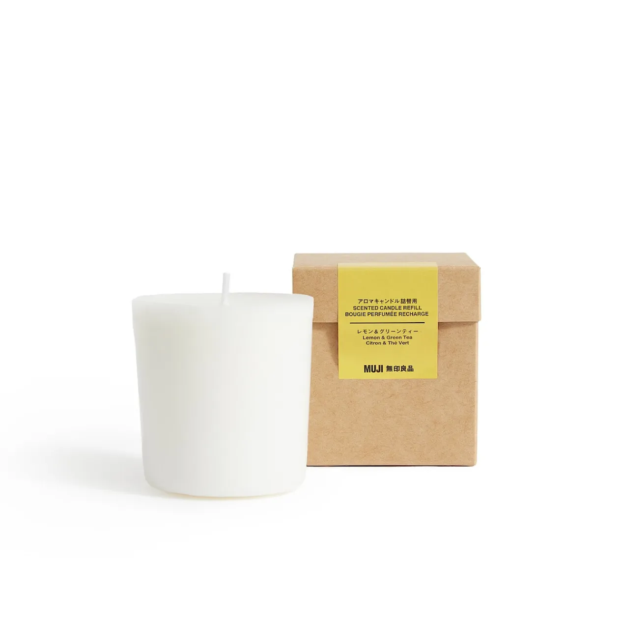 Bougies^Muji Recharge Bougie 1 mèche citron et thé vert
