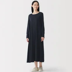 Robes Et Tuniques^Muji Robe à coupe trapèze et à manches longues en jersey de mélange Lyocell pour femme