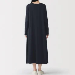 Robes Et Tuniques^Muji Robe à coupe trapèze et à manches longues en jersey de mélange Lyocell pour femme