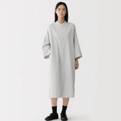 Robes Et Tuniques^Muji Robe chemise à col montant en popeline de coton biologique pour femme