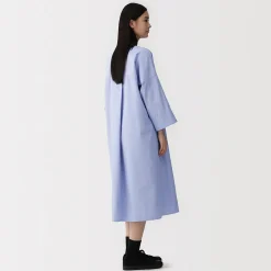 Robes Et Tuniques^Muji Robe chemise à col montant en popeline de coton biologique pour femme