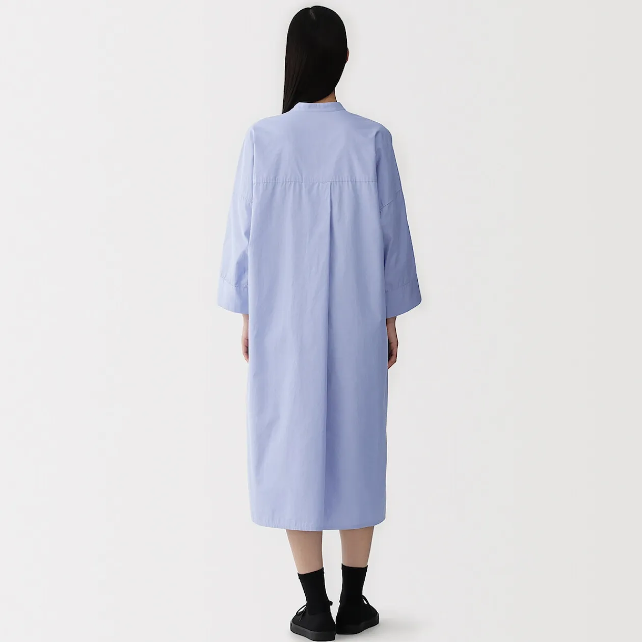 Robes Et Tuniques^Muji Robe chemise à col montant en popeline de coton biologique pour femme