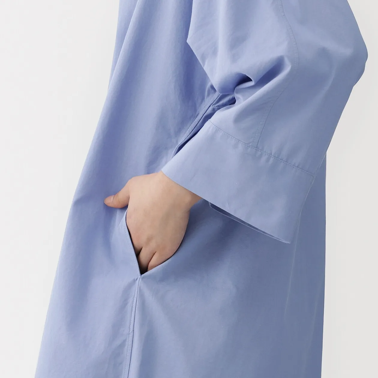 Robes Et Tuniques^Muji Robe chemise à col montant en popeline de coton biologique pour femme