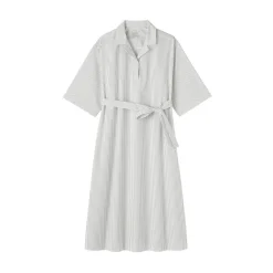 Robes Et Tuniques^Muji Robe chemise large à manches 3/4 et en coton Quick Dry pour femme