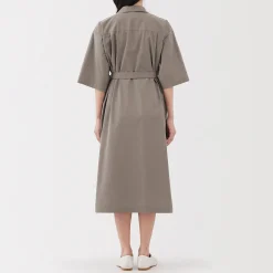 Robes Et Tuniques^Muji Robe chemise large à manches 3/4 et en coton Quick Dry pour femme