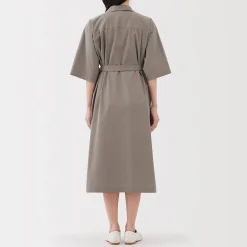 Robes Et Tuniques^Muji Robe chemise large à manches 3/4 et en coton Quick Dry pour femme