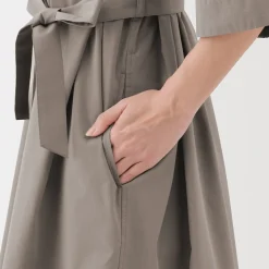 Robes Et Tuniques^Muji Robe chemise large à manches 3/4 et en coton Quick Dry pour femme