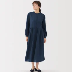 Robes Et Tuniques^Muji Robe chemise midi en voile de coton pour femme