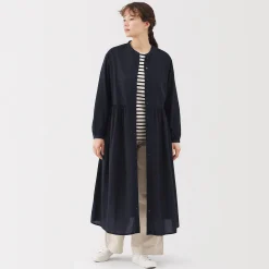 Robes Et Tuniques^Muji Robe chemise midi en voile de coton pour femme