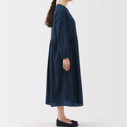 Robes Et Tuniques^Muji Robe chemise midi en voile de coton pour femme