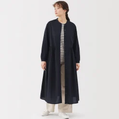 Robes Et Tuniques^Muji Robe chemise midi en voile de coton pour femme