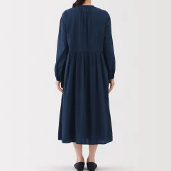 Robes Et Tuniques^Muji Robe chemise midi en voile de coton pour femme