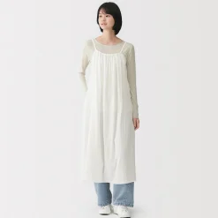 Robes Et Tuniques|Pyjamas Et Vêtements D'Intérieur^Muji Robe top en double gaze à pois dobby pour femme