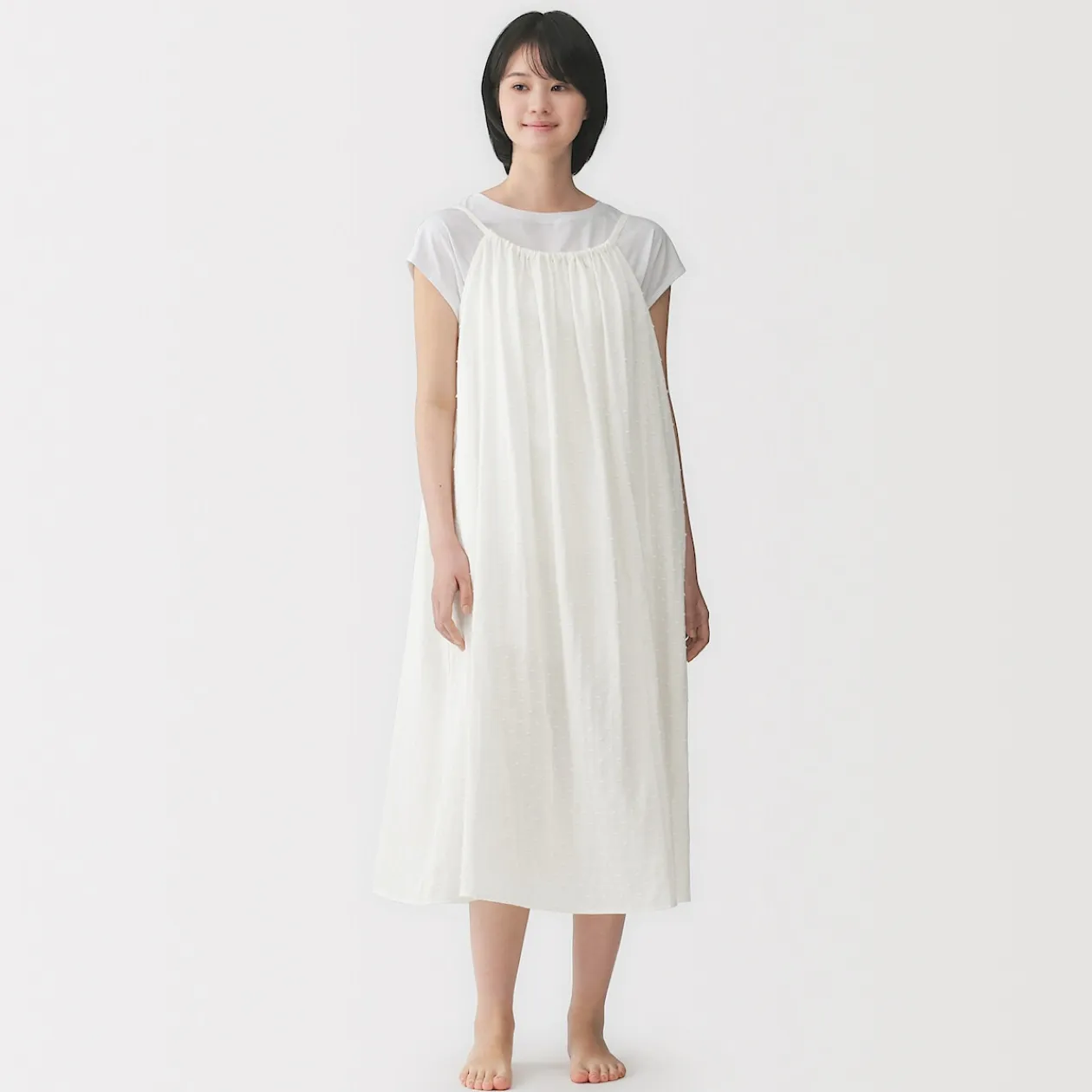 Robes Et Tuniques|Pyjamas Et Vêtements D'Intérieur^Muji Robe top en double gaze à pois dobby pour femme