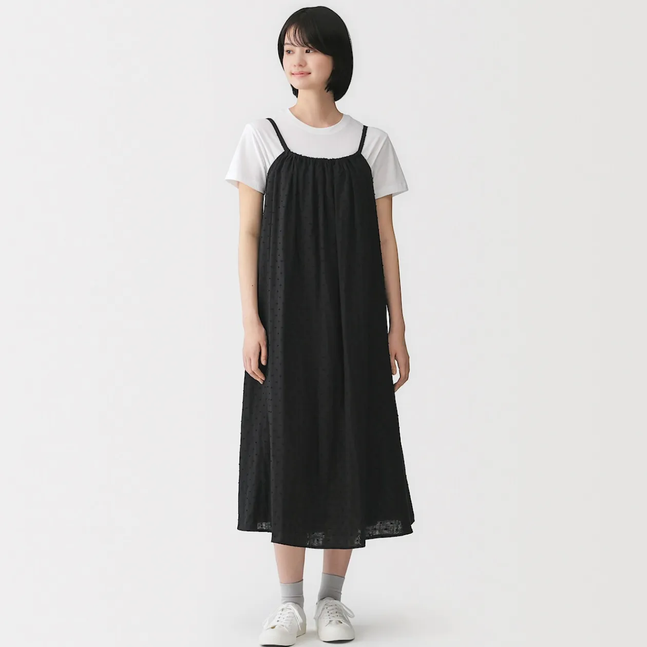 Robes Et Tuniques|Pyjamas Et Vêtements D'Intérieur^Muji Robe top en double gaze à pois dobby pour femme