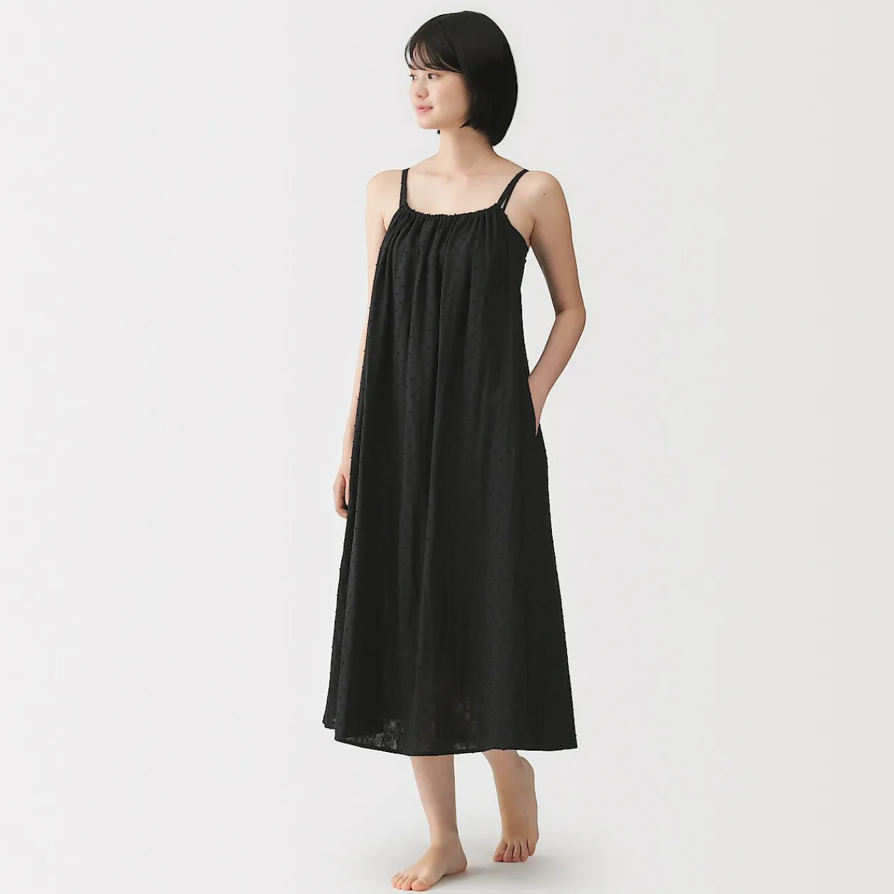 Robes Et Tuniques|Pyjamas Et Vêtements D'Intérieur^Muji Robe top en double gaze à pois dobby pour femme