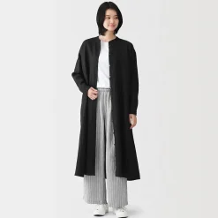Robes Et Tuniques^Muji Robe-chemise à col officier en lin lavé pour femme