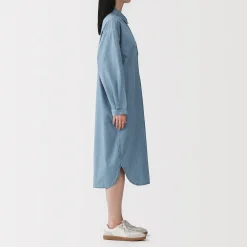 Robes Et Tuniques^Muji Robe-chemise légère en denim de kapok mélangé pour femme