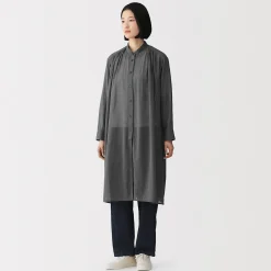 Chemises^Muji Robe-chemise transparent en coton biologique à haute torsion